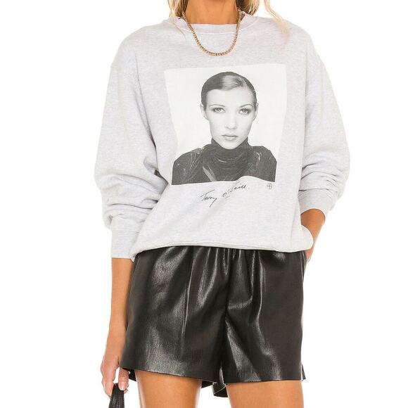 Anine Bing Ramona Sweatshirt AB x TO x Kate Moss in Heather Grey Small - Picture 1 of 11